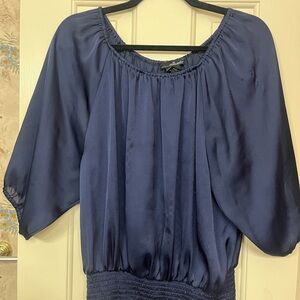 Elegant Navy Blue Women's Top